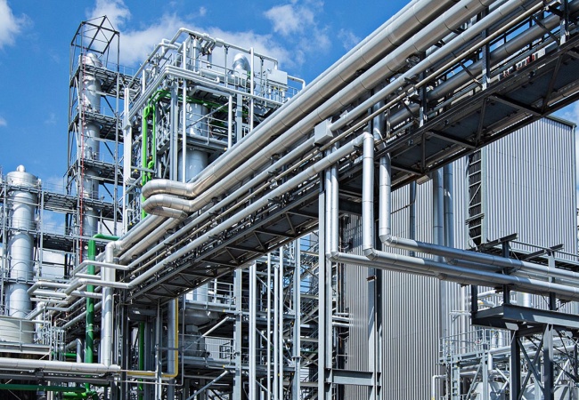 Petrochemical complex at night